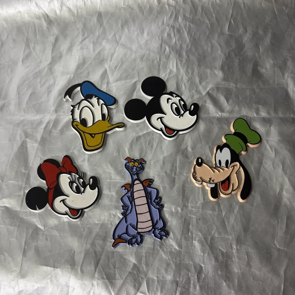 Disney Rubber Magnets - Lot Of 5 Donald Mickey Minnie Goofy Epcot Vintage